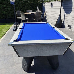 Cry Wolf Outdoor Pool Table | Urban Grey | Elite Pro Royal Blue Cloth
