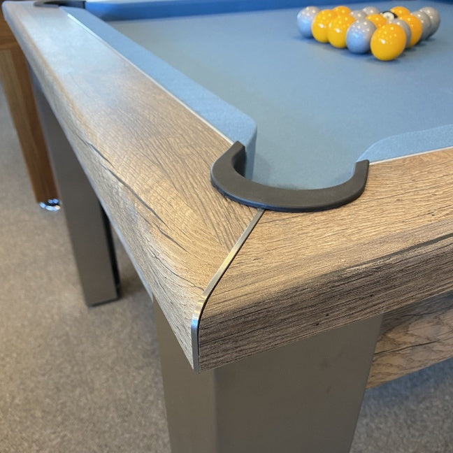 FMF Elixir Pool Dining Table | Distressed Oak | Smart Powder Blue Cloth