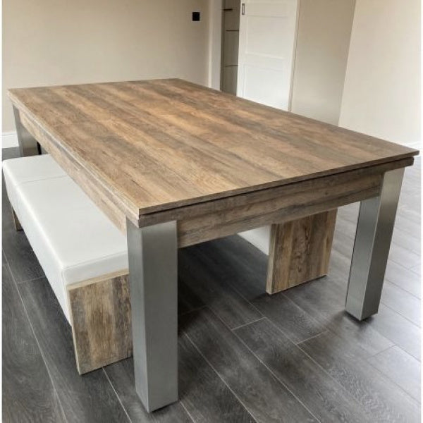 FMF | Elixir Slate Bed Pool Dining Table | Distressed Oak