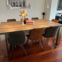 FMF | Elixir Slate Bed Pool Dining Table | Distressed Oak