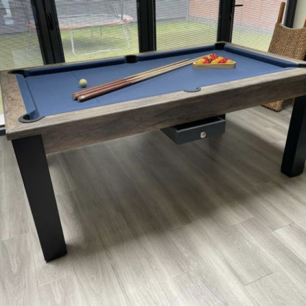 FMF Elixir Pool Dining Table | Distressed Oak | Smart Slate Cloth