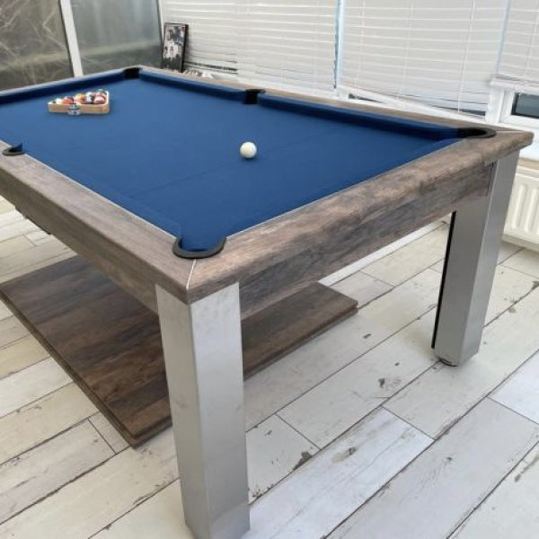 FMF Elixir Pool Dining Table | Distressed Oak | Smart Slate Cloth