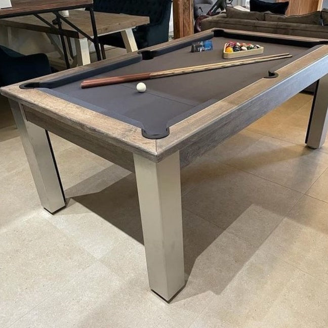 FMF Elixir Pool Dining Table | Distressed Oak | Smart Navy Cloth