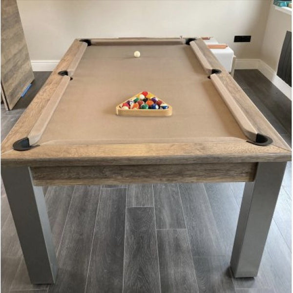 FMF Elixir Pool Dining Table | Distressed Oak | Elite Pro Camel Cloth