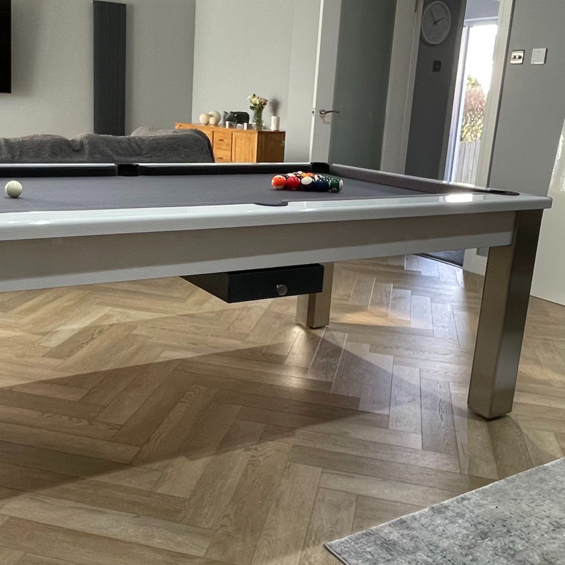 FMF Elixir Pool Dining Table | Gloss White | Smart Black Cloth