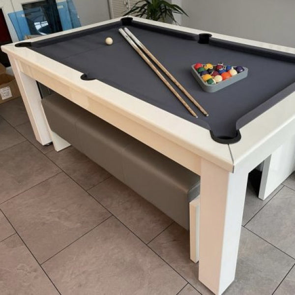 FMF Elixir Pool Dining Table | Gloss White | Smart Black Cloth