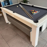 FMF Elixir Pool Dining Table | Gloss White | Smart Black Cloth