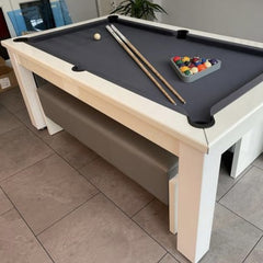 FMF Elixir Pool Dining Table | Gloss White | Smart Black Cloth