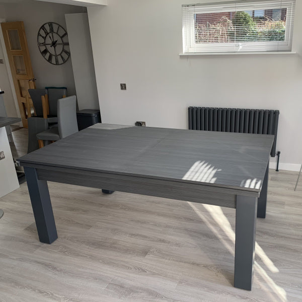 FMF | Elixir Slate Bed Pool Dining Table | Metallic Graphite Grey