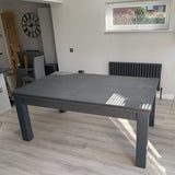 FMF | Elixir Slate Bed Pool Dining Table | Metallic Graphite Grey