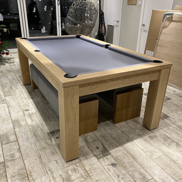 FMF Elixir Pool Dining Table | Natural Oak | Strachan 777 Grey Cloth