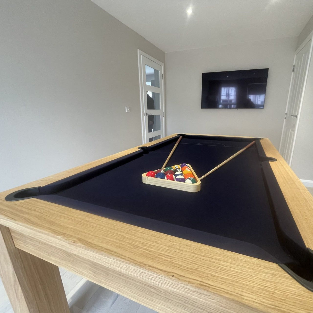 FMF Elixir Pool Dining Table | Natural Oak | Strachan 777 Black Cloth