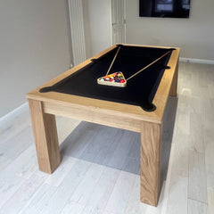FMF Elixir Pool Dining Table | Natural Oak | Strachan 777 Black Cloth
