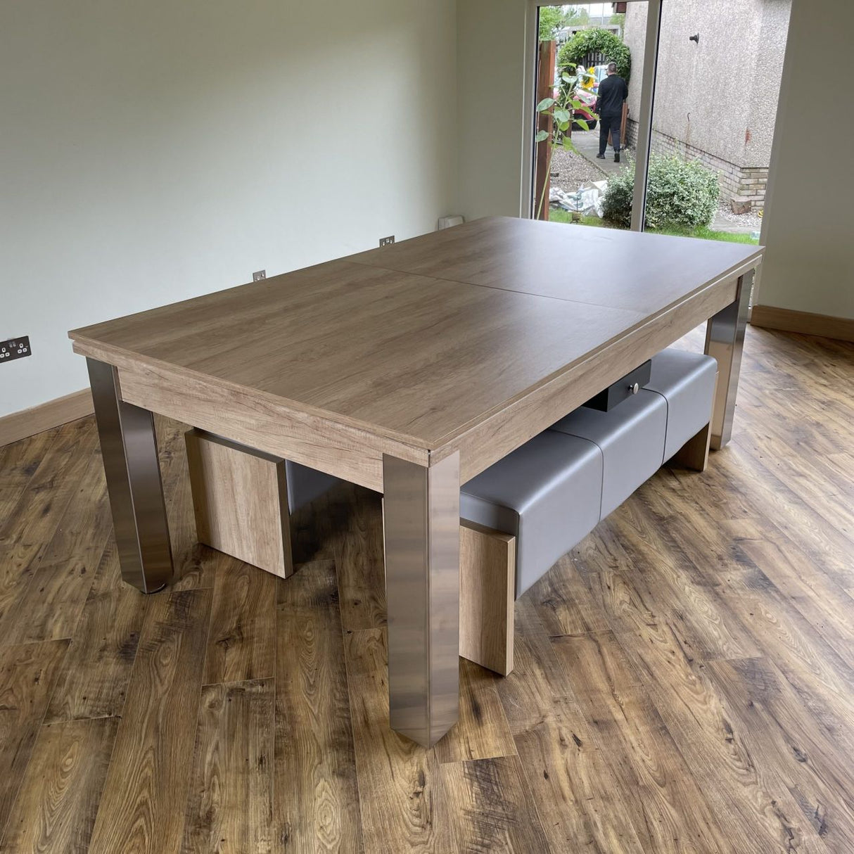 FMF | Elixir Slate Bed Pool Dining Table | Nebraska Oak