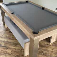 FMF Elixir Pool Dining Table | Nebraska Oak | Smart Silver Cloth