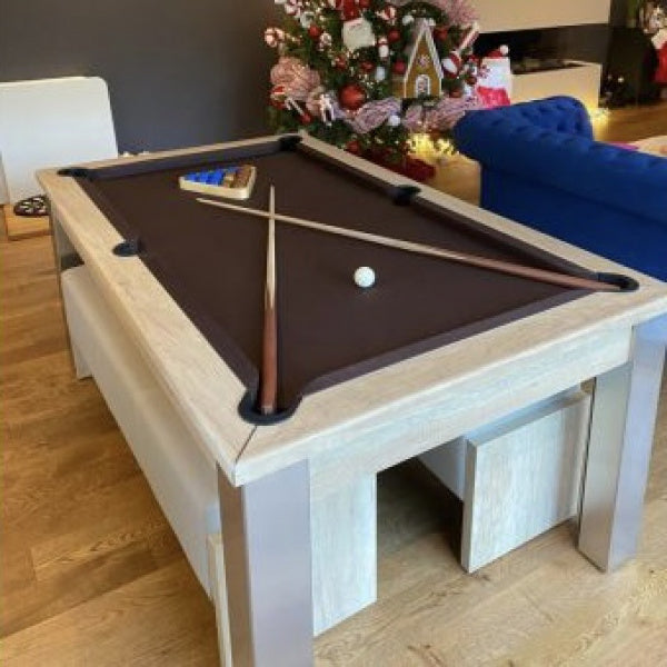 FMF Elixir Pool Dining Table | Nebraska Oak | Smart Black Cloth