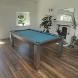 FMF Elixir Pool Dining Table | Pacific Walnut | Smart Powder Blue Cloth