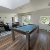 FMF Elixir Pool Dining Table | Pacific Walnut | Smart Powder Blue Cloth