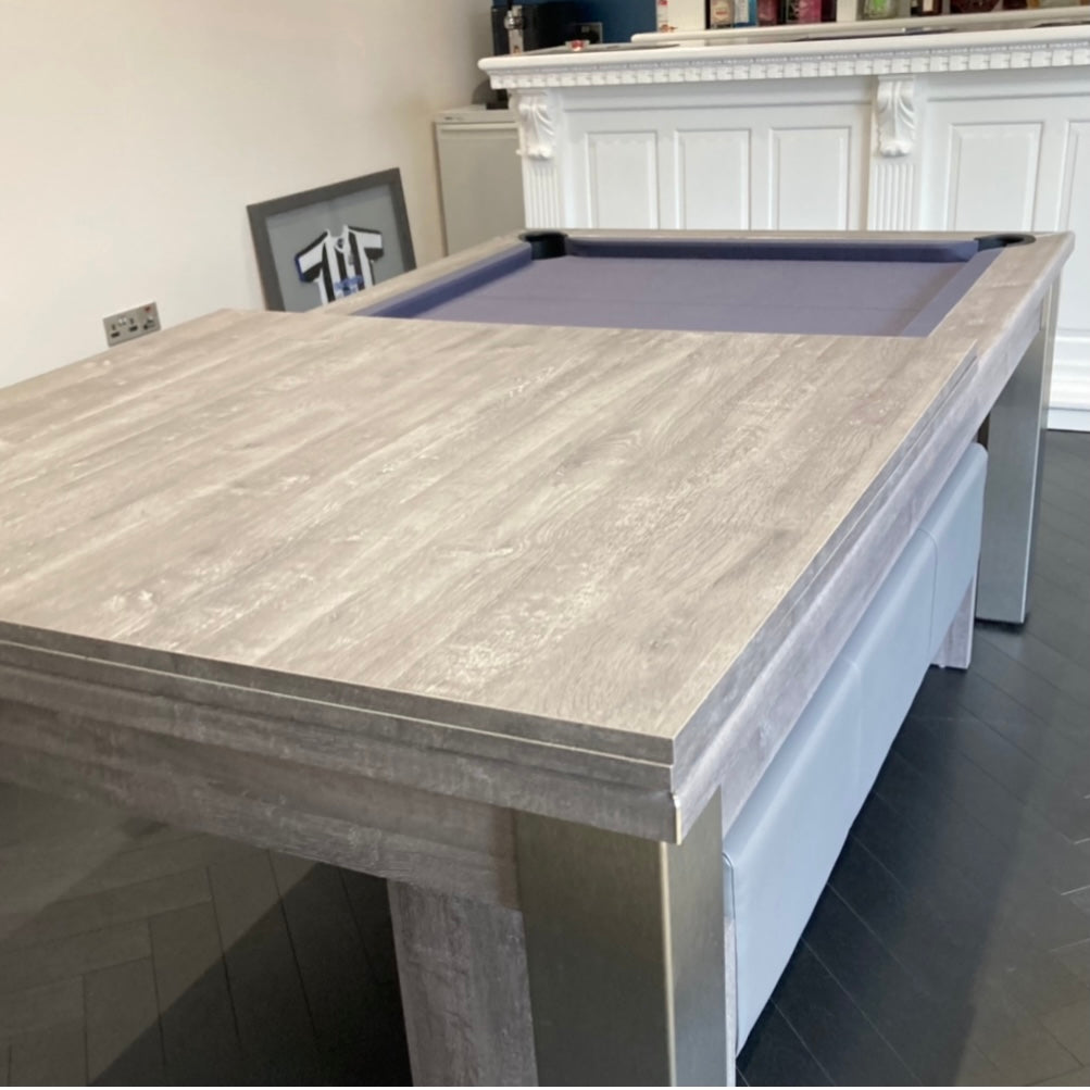 FMF Elixir Pool Dining Table | River Oak | Elite Pro Bankers Grey Cloth