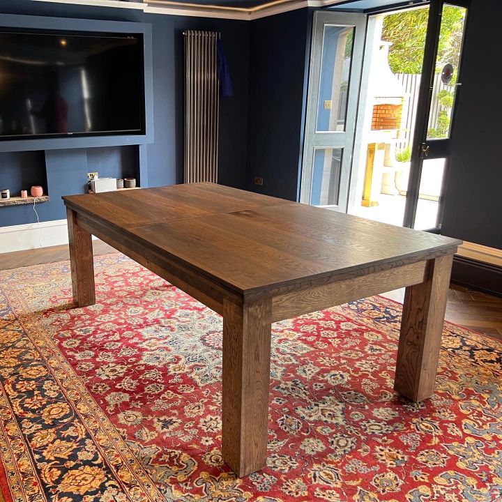 FMF | Elixir Slate Bed Pool Dining Table | Rustic Black Oak
