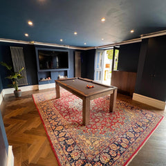 FMF Elixir Pool Dining Table | Rustic Black Oak | Smart Taupe Cloth