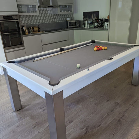 FMF Elixir Pool Dining Table | Shadow White | Smart Silver Cloth