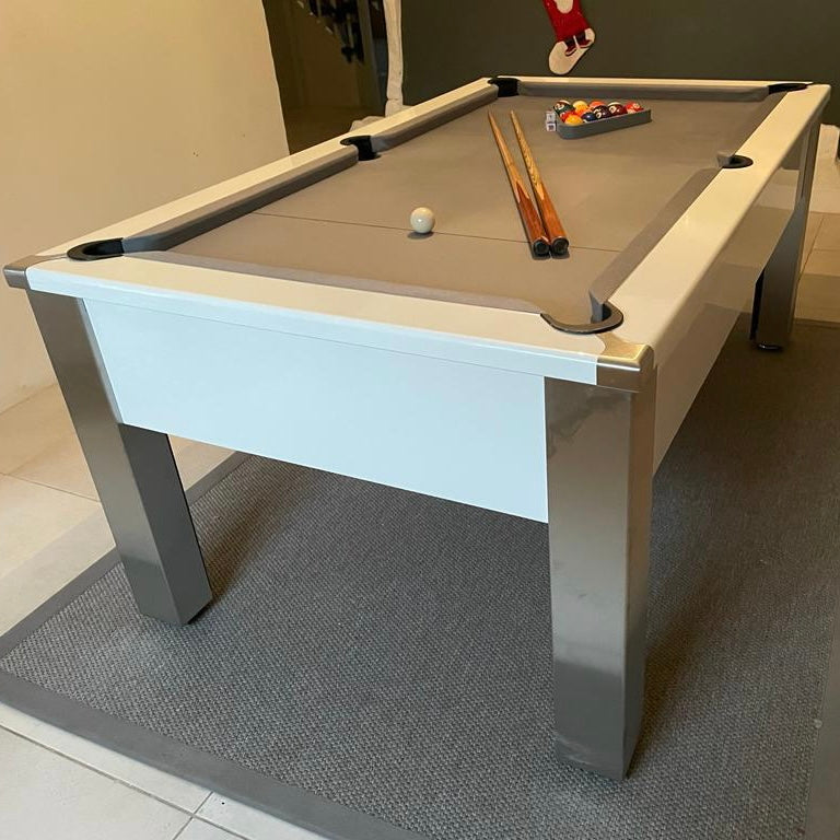FMF Spirit Tournament Pool Table | White | Smart Silver Cloth