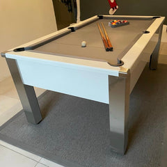 FMF Spirit Tournament Pool Table | White | Smart Silver Cloth