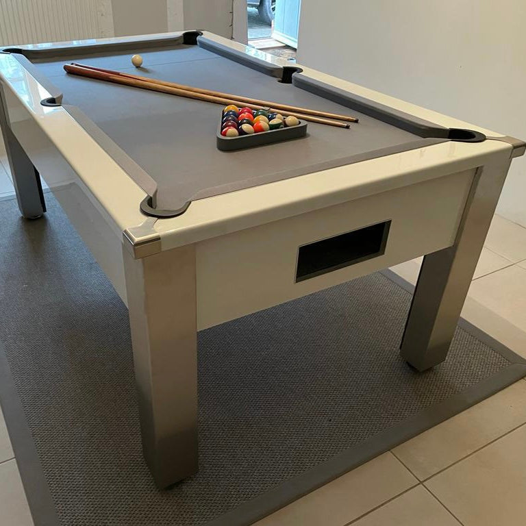 FMF Spirit Tournament Pool Table | White | Smart Silver Cloth